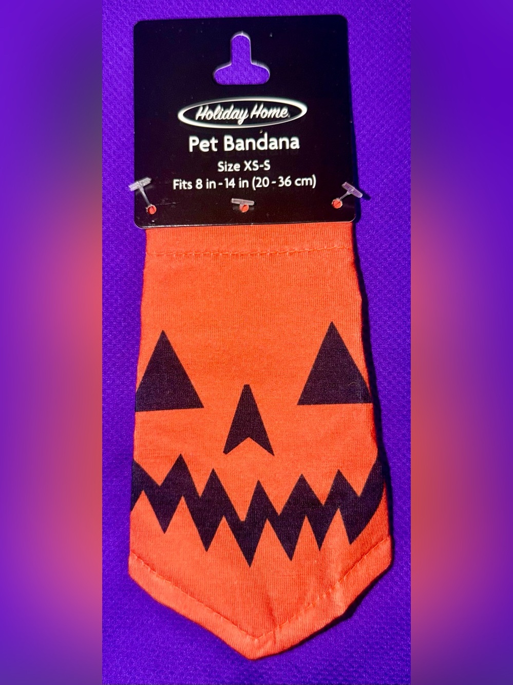 🐾 Orange Pumpkin Jack-O'-Lantern Pet Bandana - XS-S